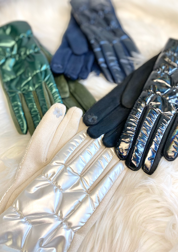 Metallic Puff Gloves - 4 Colors