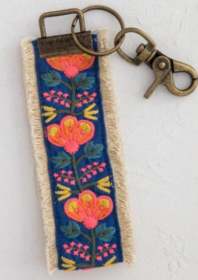 Embroidered Key Fob-Blue
