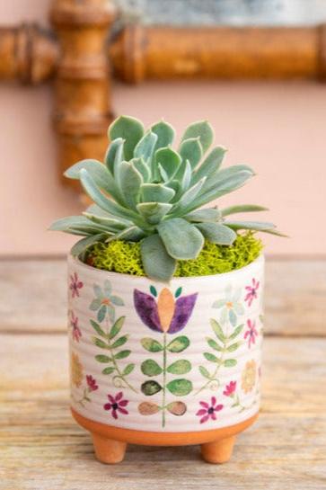 Mini Artisan Planter - Folk Floral