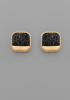 Square Stone Studs - 2 Colors