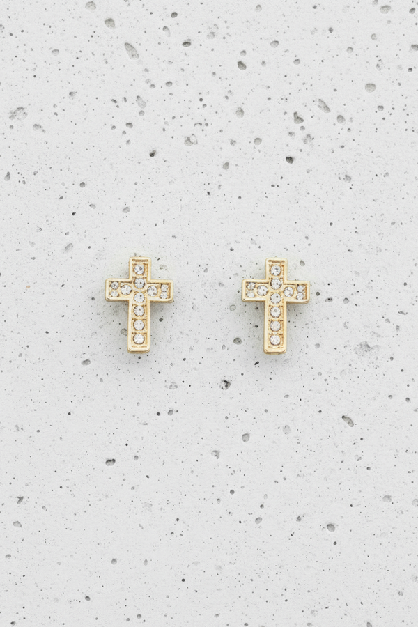 Crystal Cross Earrings - 2 Colors