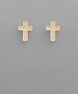 Crystal Cross Earrings - 2 Colors