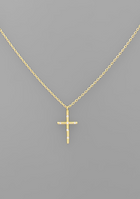 Dainty Crystal Cross Necklace - 2 Colors