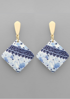 Chinoiserie Square Earrings