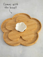 Bamboo Serving Platter-Flower