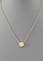 Druzy Hexagon Necklace - Gold