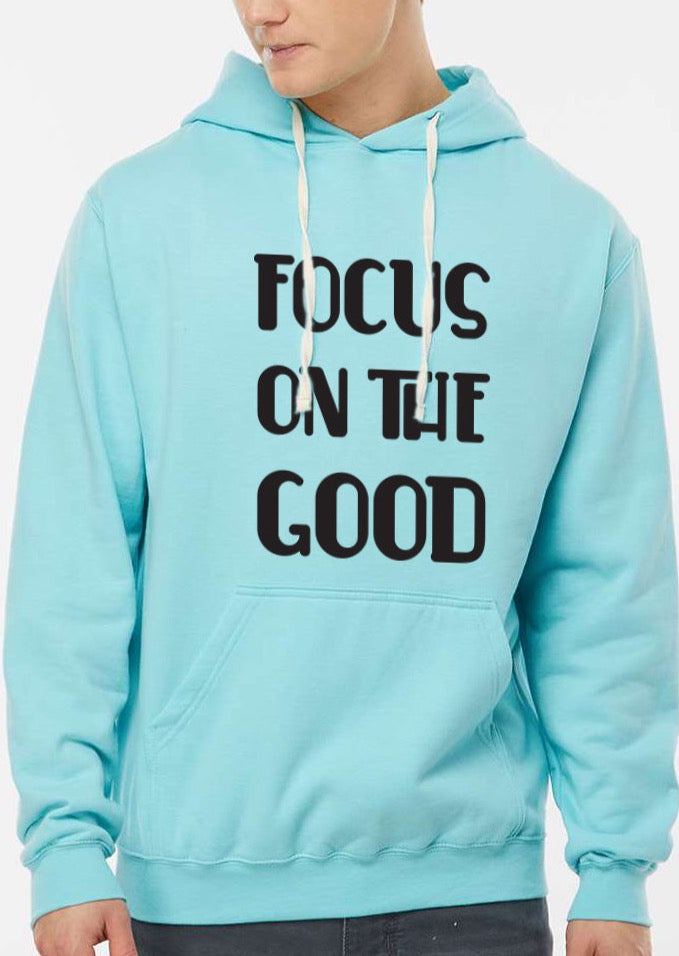 Focus on the Good-Aqua Hoodie