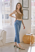 High Rise Straight Leg Jean - Light Denim