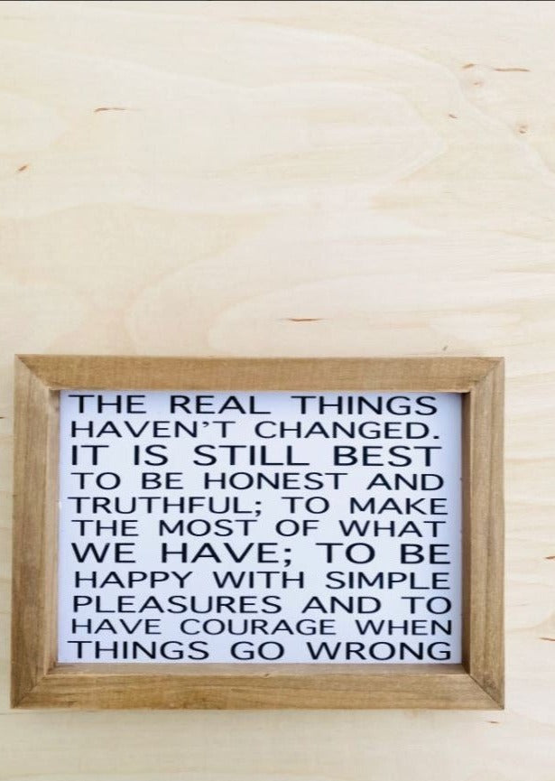 The Real Things Sign