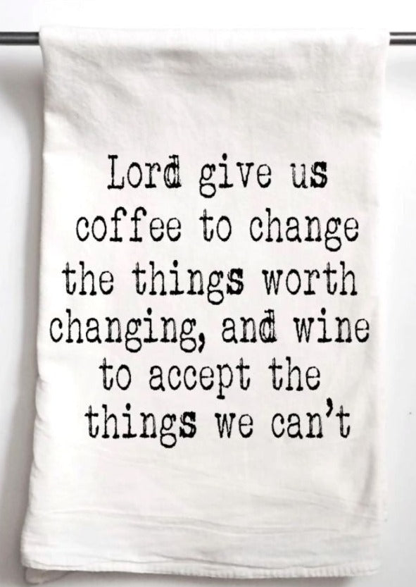 Wine Coffee Serenity Prayer Gift Towel