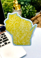 Yellow Floral Wisconsin Sticker