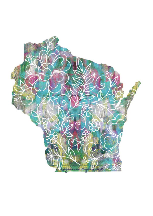 Wisconsin Floral Sticker